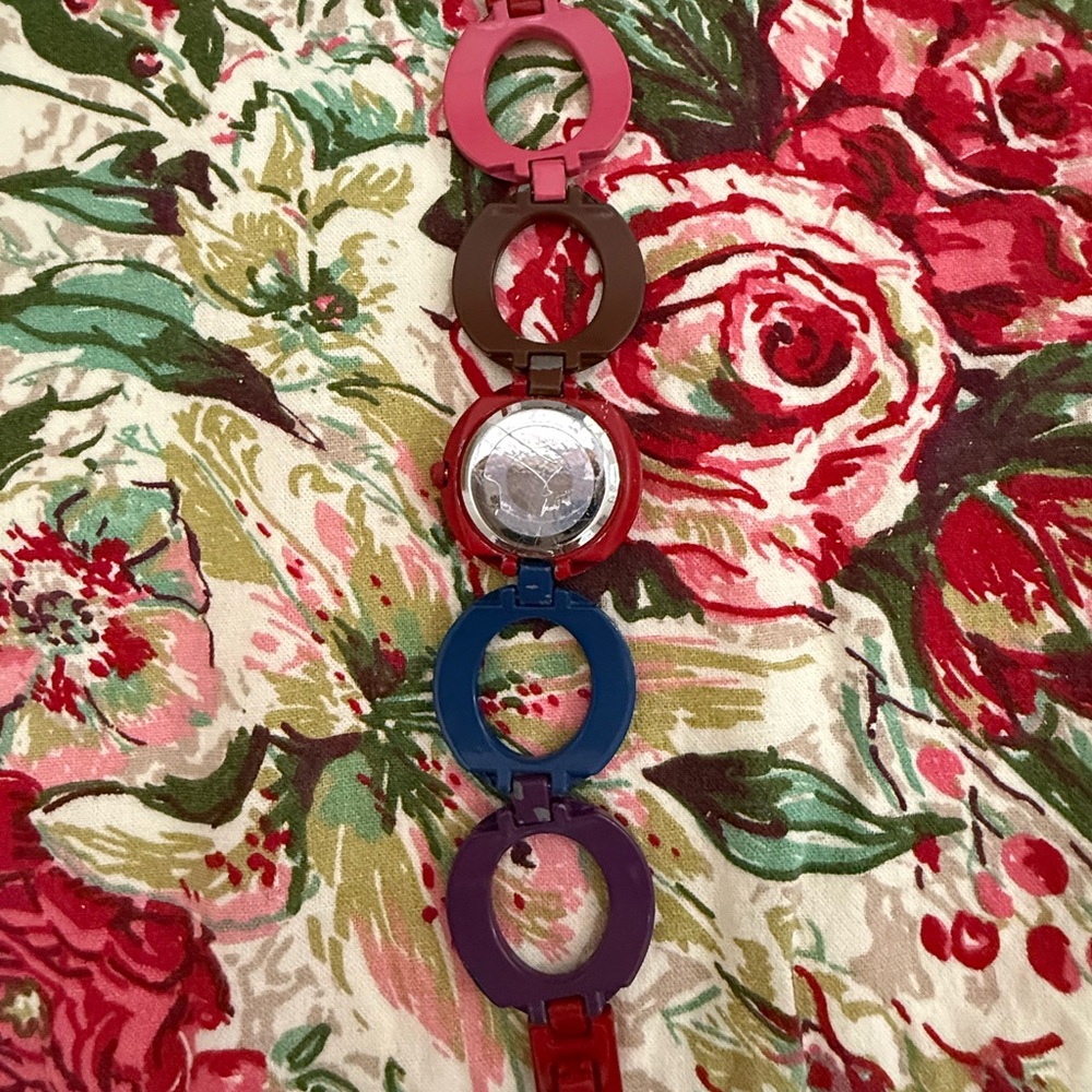 Geneva Quartz Enamel Bracelet Watch Mod Multi Color Style - Picture 4 of 5